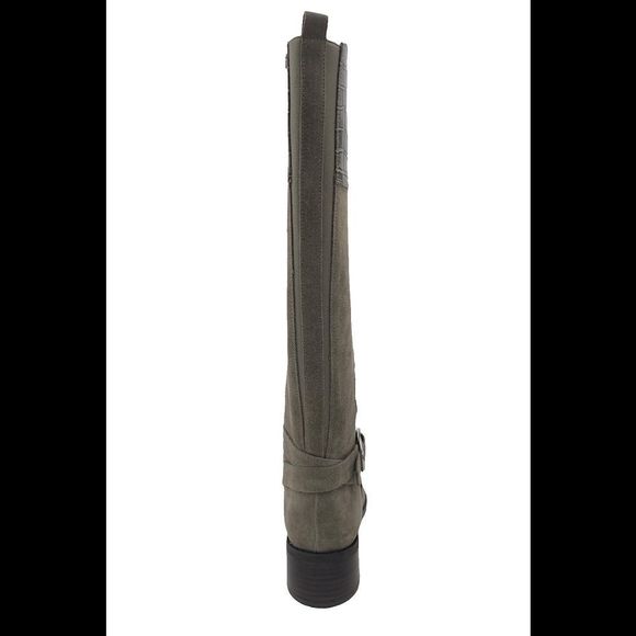 Marc Fisher Medium Calf Suede Boots Hailin Taupe - Wide - Picture 4 of 5